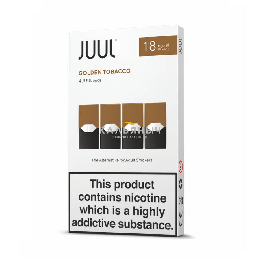 <b>Juul</b> картридж Golden Tobacco (Табак) 2% 1шт/4уп.